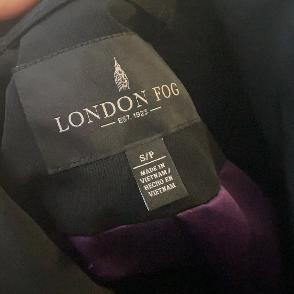 NWT Women’s Black Double Collar Belted Coat Jacket London Fog size Small Petite - Picture 7 of 11